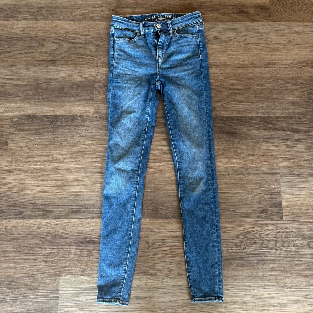 American Eagle Next Level Stretch Hi-Rise Jegging‎ Jeans Size 0 Blue
